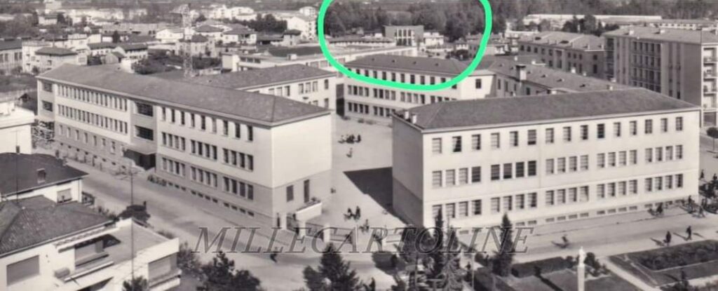 Tigli dietro l'area Balilla-Pordenone.Foto Archivio Argentin, anni '50